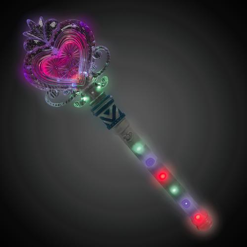LED Light Up 16 Inch Heart Wand - Multi Color - Glow-Paradise
