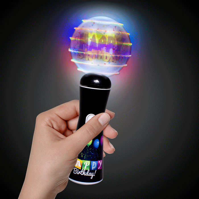 8 Inch LED Birthday Coin Spinner Wand - Glow-Paradise