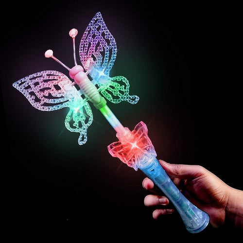 LED Light Up Butterfly Wand with Sound - Multi Color (1pcs per pack) - Glow-Paradise