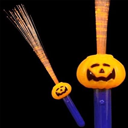LED Fiber Optic Halloween Pumpkin Wand (1pcs) - Glow-Paradise