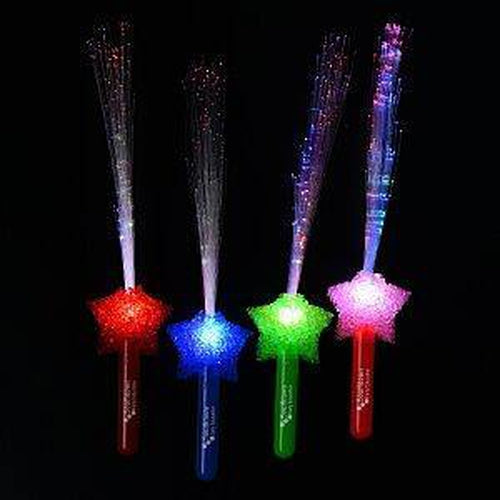 LED Shooting Star Sparkling Fiber Optic Wands - Assorted (12pcs per pack) - Glow-Paradise