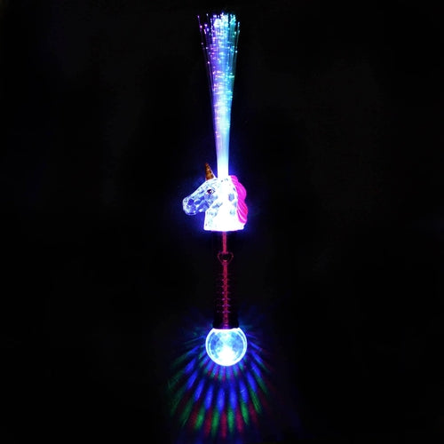 LED Light Up Fiber Optic Unicorn Wand - Glow-Paradise