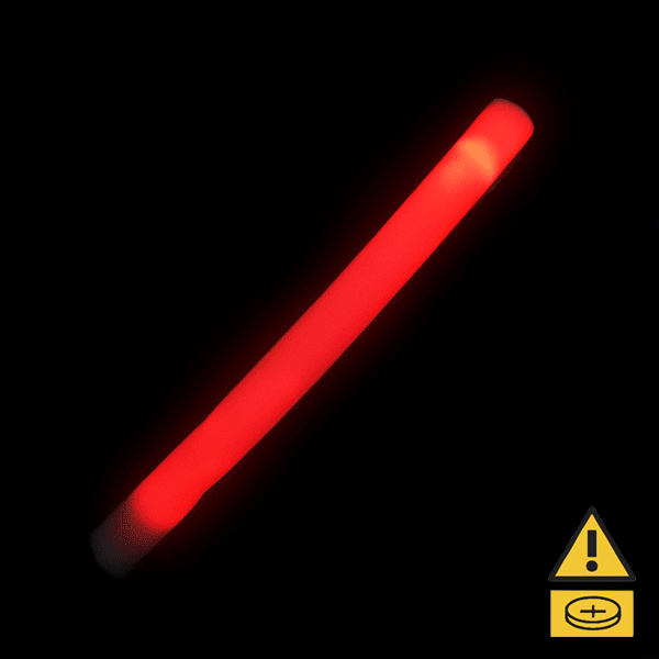 LED Light Up 18 Inch Multicolor Foam Stick Baton (Red Color, 12 Per Pack)