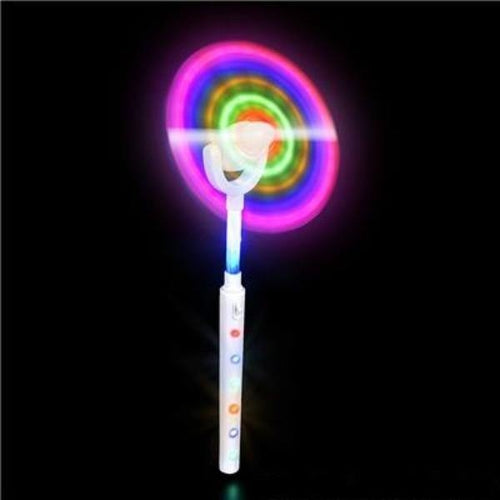 LED Light Up 15 Inch White Swivel Spinner Wand - Glow-Paradise