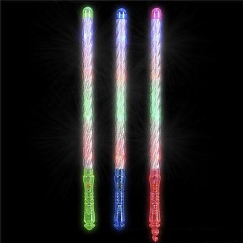 LED Light Up 18.5 Inch Flashing Spiral Wands (12pcs per pack ) - Glow-Paradise