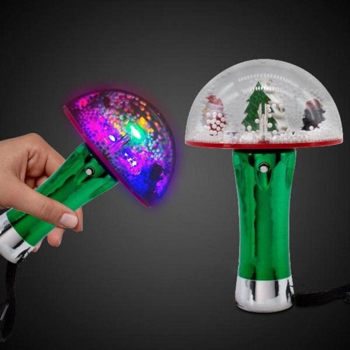LED Light Up Christmas Tree Snow Globe Wand (1pcs per pack) - Glow-Paradise