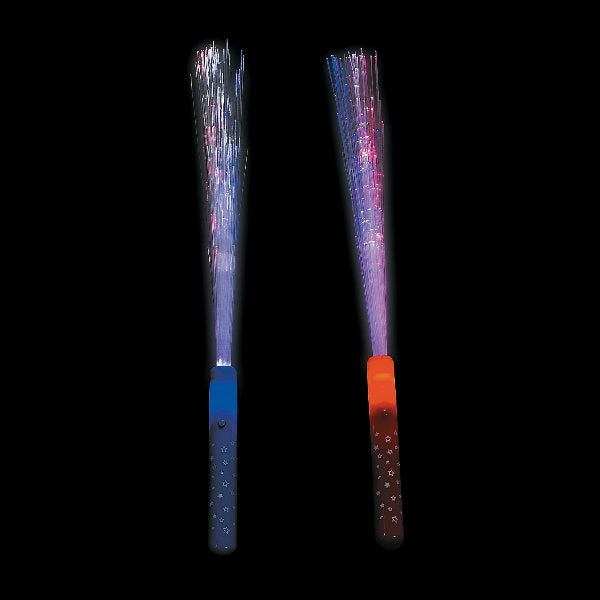 Patriotic Fiber Optic Light Up Wands (12pcs per pack) - Glow-Paradise