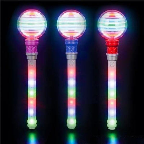 LED Light Up 13.5 Inch Spinning Magic Ball Wand - Glow-Paradise