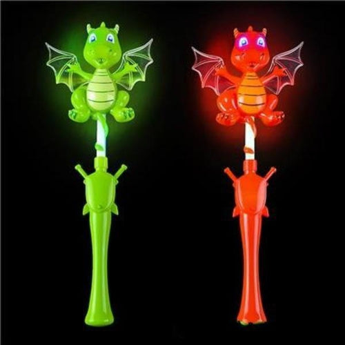 LED Light Up 17 Inch Dragon Wand- Assorted - Glow-Paradise