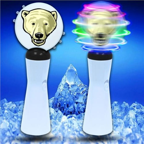 8 Inch LED Polar Bear Coin Spinner Wand - Glow-Paradise