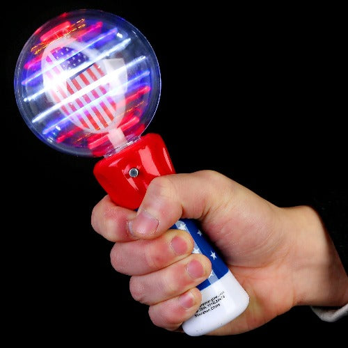 LED Spinner Wand - Red-White-Blue (1pcs) - Glow-Paradise
