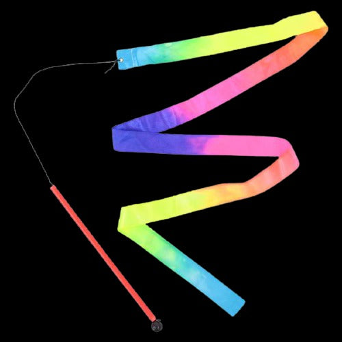8 Inch Rainbow Ribbon Wand (12pcs per pack) - Glow-Paradise