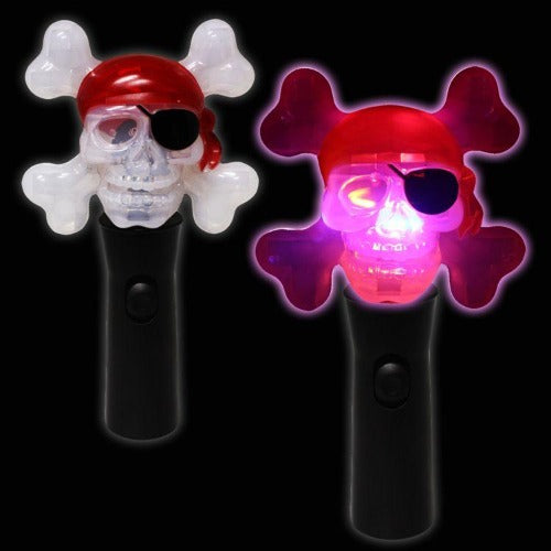 LED Pirate Skull Spinner Wand - Glow-Paradise