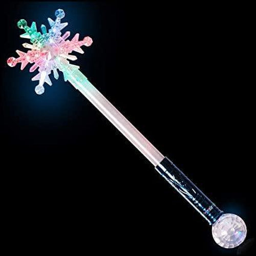 LED Flashing Snowflake Wand With Ball (1 wand per pack) - Glow-Paradise