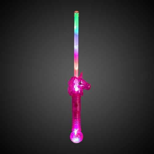 LED Light Up 16 Inch Unicorn Prism Wand - Glow-Paradise
