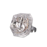 Light-Up Flashing Supersized Diamond Ring (White Color, 1 Pair Per Pack) - Glow-Paradise