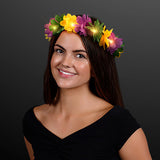 Autumn Festival Harvest Light Up Flower Crown Headband LED Mardi Gras (Purple/Yellow/Green Color, 1 Quantity Per Pack) - Glow-Paradise