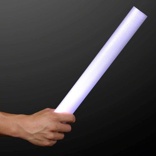LED Light Up 18 Inch Foam Sticks (White Color, 12 Per Pack) - Glow-Paradise
