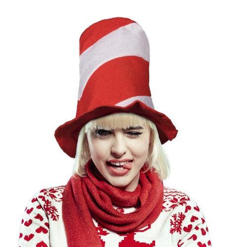 Red & White Striped Stove Pipe Hats (1 Quantity Per Pack) - Glow-Paradise