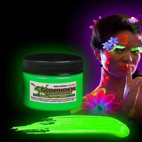 Glominex Glow Body Paint 1oz Jar (Green Color, 1 Jar Per Pack) - Glow-Paradise