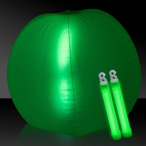 24 Inch Glow in The Dark Beach Ball (Green Color, 1 Ball Per Pack) - Glow-Paradise