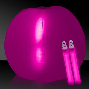 24 Inch Glow in The Dark Beach Ball (Pink Color, 1 Ball Per Pack) - Glow-Paradise