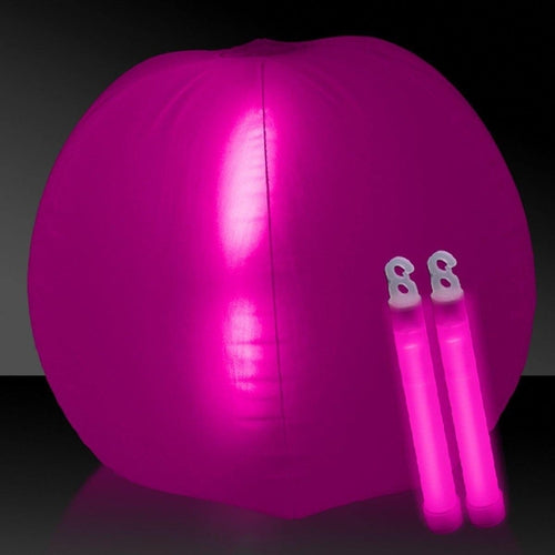 24 Inch Glow in The Dark Beach Ball (Pink Color, 1 Ball Per Pack) - Glow-Paradise