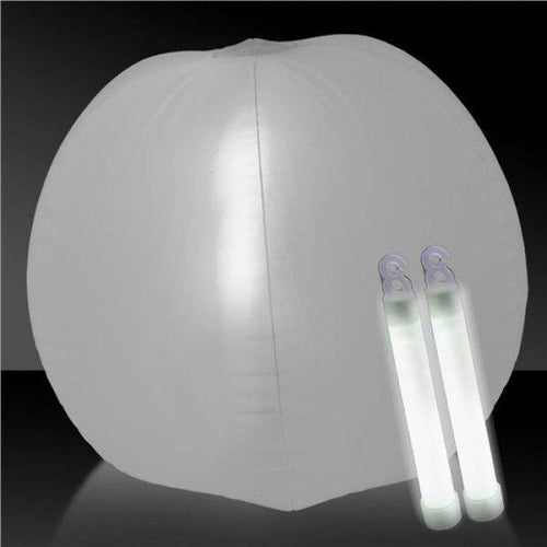 24 Inch Glow in The Dark Beach Ball (White Color, 1 Ball Per Pack) - Glow-Paradise