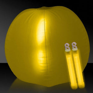 24 Inch Glow in The Dark Beach Ball (Yellow Color, 1 Ball Per Pack) - Glow-Paradise