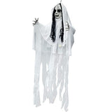 JOYIN 43" Halloween Hanging Ghost Decoration, Halloween Scary Hanging Ghost Girl with Light-up Head for Halloween Outdoor, Yard, Patio Decoration, Halloween Haunted House Decorations - Glow-Paradise