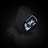 Halloween Scary Mask with LED Gloves Kit, LED Costume Mask EL Wire Light Up Mask for Halloween Costume Festival Cosplay(White) - Glow-Paradise