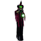 JOYIN 70.8" Halloween Hanging Witch Decoration, Animated Creepy Witch with LED Eyes and Sound for Halloween Outdoor,Lawn, Yard, Patio Decoration, Halloween Haunted House Party Decorations - Glow-Paradise