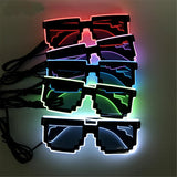 LED Light Up Pixel Meme Sunglasses (Yellow Color, 1 Per Pack) - Glow-Paradise