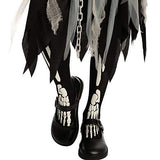 Grim Reaper Girl Costume Glow in the dark for Halloween (Medium (8-10 yr)) - Glow-Paradise