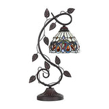 Chloe Lighting Serenity Victorian Tiffany-Style Dark Bronze 1 Light Table Lamp 8" Wide, Multicolor - Glow-Paradise