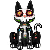 Rocinha 5.9 Ft Halloween Decorations Inflatable Black Cat Halloween Sugar Skull Blow Up Outdoor Lighted Yard Prop Home Lawn Party Decor, Day of The Dead Cat for Indoor Outdoor - Glow-Paradise