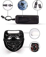 Depointer Halloween Scary Mask Cosplay Led Costume Mask EL Wire Light up Halloween Festival Party, Pink/White - Glow-Paradise