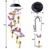 ShangTianFeng Butterfly Solar Wind Chimes Outdoor, for All Moms, for mom/Women/Grandma/Daughter/Aunt/Friend/Wife and Sister. Yard Decor,Gardening Gift, Birthday Gift, Memorial Gift - Glow-Paradise