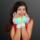 Light Up Fuzzy Fingerless LED Glow Gloves - Glow-Paradise