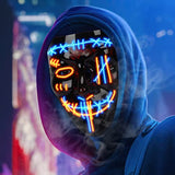 2PACK Halloween Purge Masks Halloween Scary Mask Led Light Up Masks for Festival Cosplay. - Glow-Paradise