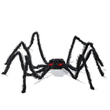 Halloween Giant Spider with Light Up Eyes Decorations 4 Ft Hairy Spider Prop with LED Red Eyes for Best Indoor / Outdoor Halloween Decor - Glow-Paradise
