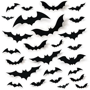 68Pcs Bat Wall Decor, Halloween Bats Decorations 3D Bats Wall Decor Realistic PVC Bats Stickers for Outdoor DIY Home Decor Party Supplies - Glow-Paradise