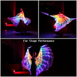 Light Up Wings LED Butterfly Wings Belly Dance Wings with Telescopic Stick for Stage Show Halloween and Christmas Party - Glow-Paradise