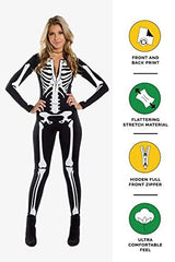 Tipsy Elves Women’s Skeleton Halloween Long Sleeve Bodysuit Costume Size X-Large - Glow-Paradise