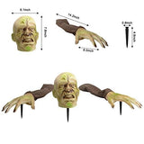 Halloween Decorations Outdoor Lighted Zombie Groundbreaker Decoration, Creepy Face Hand Lawn Stakes Graveyard Décor, Scary Ground Breaker Skeleton Indoor Halloween Decor - Glow-Paradise