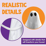 Halloween Hanging Light up Ghost with Spooky Blue LED Light, 47” White Hanging Ghosts, Best Halloween Hanging Decoration for Front Yard Patio Lawn Garden Party Decor Indoor Outdoor - Glow-Paradise
