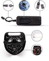 Depointer Halloween Scary Mask Cosplay Led Costume Mask EL Wire Light up Halloween Festival Party(Red) - Glow-Paradise