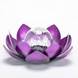 Huaxu Solar Lights Outdoor Garden Decor,Purple Lotus Solar Light,Waterproof LED Crackle Globe Glass Flower Light for Garden,Patio,Yard,Porch,Pathway,Ground,Outdoor Tabletop - Glow-Paradise