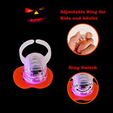 DECORLIFE 50 PCS Halloween Light Up Rings, Halloween Party Favors for Kids, Glow in The Dark Ring, Led Flash Finger Lights, Pumpkin, Ghost, Eyeball, Spider - Glow-Paradise