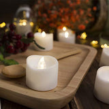Homemory Bright White LED Tea Light Candles, Pack of 24 Flickering LED Tea Lights, Battery Operated Tea Candles for Wedding Table Centerpieces, Mood Lighting and Home Decor - Glow-Paradise